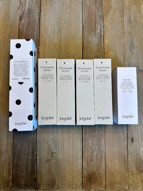 Jorgobe Skin Care Bundle - Scrub Mask, 4 - Niacinamide Serums, Bakuchiol Face Oi